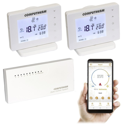 Бездротовий сенсорний багатозонний Wi-Fi терморегулятор Computherm E400RF