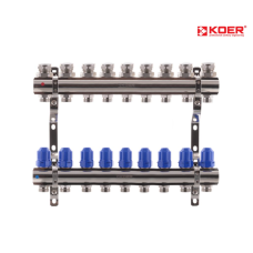 Коллекторный блок с термостатическими клапанами KOER KR.1110 - 09 1” x 9 WAYS