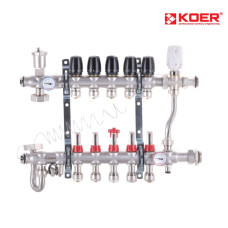 Коллектор со встроенным смесит. узлом KOER KR.S1013-05 1"х5 SUS304 и евроконусами 3/4-16 