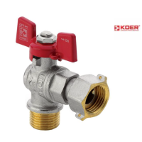 Кран кульовий кутовий KOER KR.221 - 3/4" ГШМ з накидною гайкою