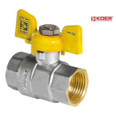 Кран кульовий KOER YELLOW KR.217.G - 1/2" ГГМ ГАЗ