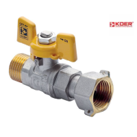 Кран шаровой прямой KOER YELLOW KR.222.G - 1/2" ГШБ ГАЗ с накидной гайкой