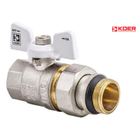 Кран з американкою прямий KOER WHITE KR.227.W-Gi - 1/2" (антипротечка)