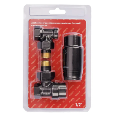 Комплект для подключения радиатора KOER SET-23.BLACK - 1/2" угловой 