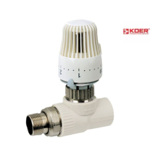 Кран PPR KOER термостатический с термоголовой прямой D20*1/2 K0155.PRO (KP0198)