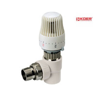 Кран PPR KOER термостатичний з термоголовою кутовий D25*3/4 K0154.PRO (KP0196)