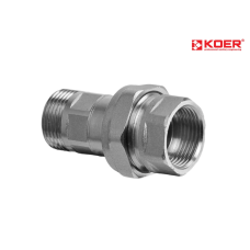 Американка KOER KR.175.N прямая - 3/4" (никель) с обратным клапаном