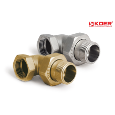 Американка KOER KR.342 угловая - 1/2" (никель)