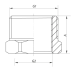 Футорка KOER KF.F0608 - 3/4*1/2" (никель)