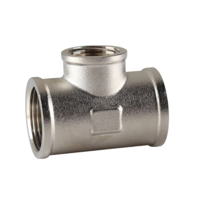 Тройник редукционный Reiger - 1*1/2*1" ВВВ (никель)