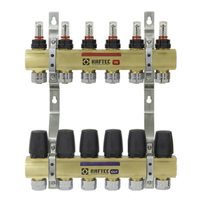 Коллекторный блок с расходомерами Raftec GOLD 1" 6 WAYS (LCR-1.6)