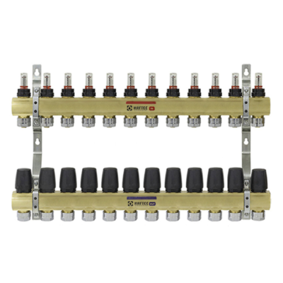 Коллекторный блок с расходомерами Raftec GOLD 1" 12 WAYS (LCR-1.12)