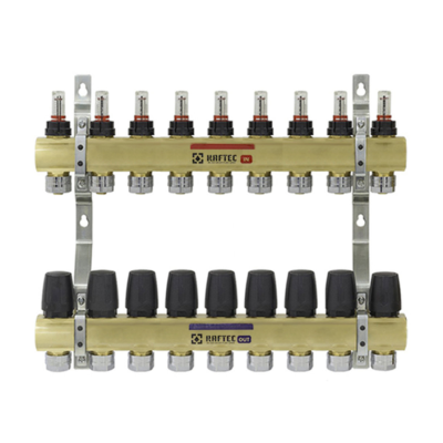 Коллекторный блок с расходомерами Raftec GOLD 1" 9 WAYS (LCR-1.9)