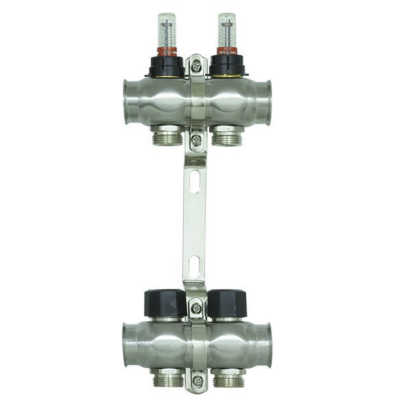 Коллекторный блок с расходомерами Raftec STEEL 1" 2 WAYS (RC03-02)