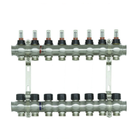 Коллекторный блок с расходомерами Raftec STEEL 1"8 WAYS (RC03-08)