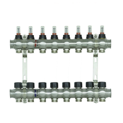 Коллекторный блок с расходомерами Raftec STEEL 1"8 WAYS (RC03-08)