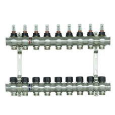 Коллекторный блок с расходомерами Raftec STEEL 1"9 WAYS (RC03-09)
