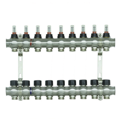 Коллекторный блок с расходомерами Raftec STEEL 1"9 WAYS (RC03-09)