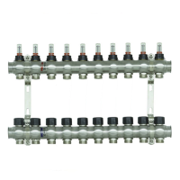Коллекторный блок с расходомерами Raftec STEEL 1"10 WAYS (RC03-10)