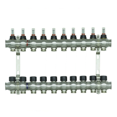 Коллекторный блок с расходомерами Raftec STEEL 1"10 WAYS (RC03-10)
