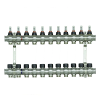 Колекторний блок із витратомірами Raftec STEEL 1" 11 WAYS (RC03-11)