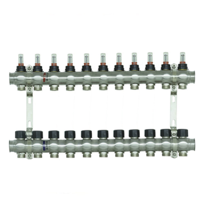 Коллекторный блок с расходомерами Raftec STEEL 1"11 WAYS (RC03-11)