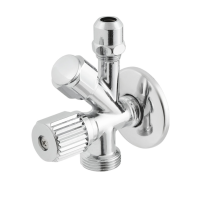 Кран приладовий кутовий Raftec Silver 1/2"*3/8"*3/4" VYU0100502 (вентильний)