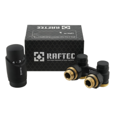 Термокомплект нижнего подключения Raftec BLACK 1/2" (DAHU11-B) угловой