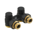 Узел нижнего подключения радиатора Raftec BLACK 1/2"*3/4" (HRKА11-B) угловой