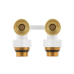 Узел нижнего подключения радиатора Raftec WHITE 1/2"*3/4" (HRKА11-W) угловой