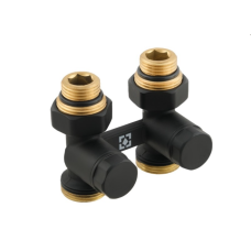 Узел нижнего подключения радиатора Raftec BLACK 1/2"*3/4" (DHRKS11-B) прямой 