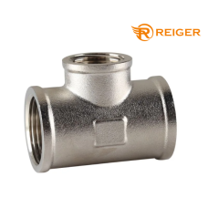 Тройник редукционный Reiger - 3/4*1/2*3/4" ВВВ (никель)