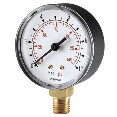 Манометр вертикальний CEWAL D=50 мм (0-10 bar) 1/4'' (91453411)