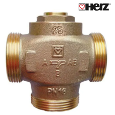 Трёхходовой смесительный клапан HERZ Teplomix DN32 1*1/2" 61°C (1776604) с отключаемым байпасом