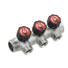 Коллектор с регулирующими вентилями Raftec 1"*3/4" - 3 WAYS (KV03023)