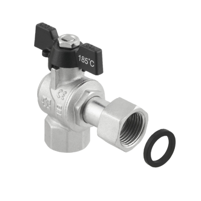 Кран кульовий з накидною гайкою Raftec BLACK 1/2" для води кутовий ВВ (DRBZ1)