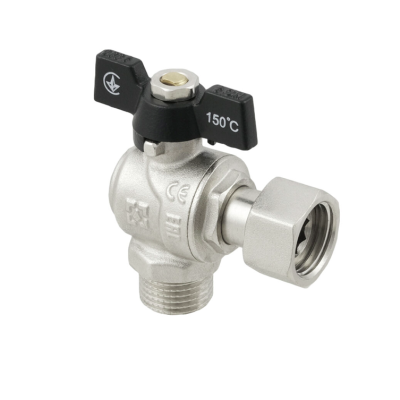 Кран кульовий з накидною гайкою Raftec BLACK 3/4" для води кутовий ВЗ (DRBM2)