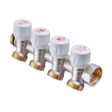Коллектор с регулирующими вентилями ROHO R809-04 - 3/4"*3/4" EK (RO0251) - 4 вых.