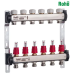 Коллекторный блок с расходомерами и термостатическими клапанами ROHO R804-06 - 1"*6 выхода