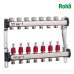 Коллекторный блок с байпасом, расходомерами и термостат. клапанами ROHO R814-07 - 1"*7 вых