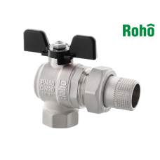 Кран с американкой угловой Roho - 3/4" (R106-075B) Black