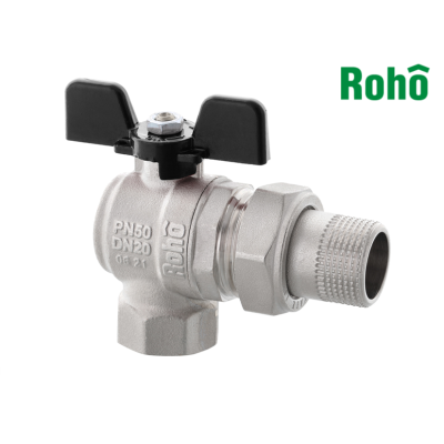 Кран із американкою кутовий Roho - 1/2" (R106-050B) Black