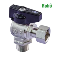 Кран шаровой ROHO R-116-050B-1/2"*1/2" угловой с Н/Г (RO0236)