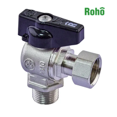 Кран шаровой ROHO R-116-050B-1/2"*1/2" угловой с Н/Г (RO0236)